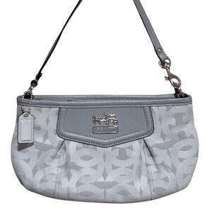 Vintage Coach Signature Monogram Shoulder Bag Convetible Wristlet Gray